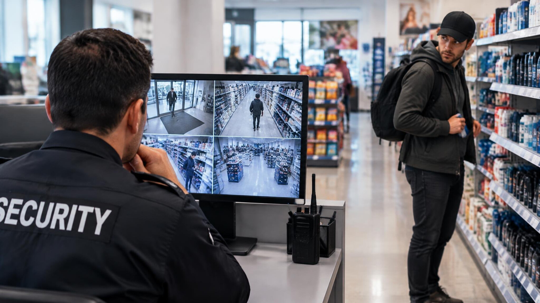 store detective monitoring cameras