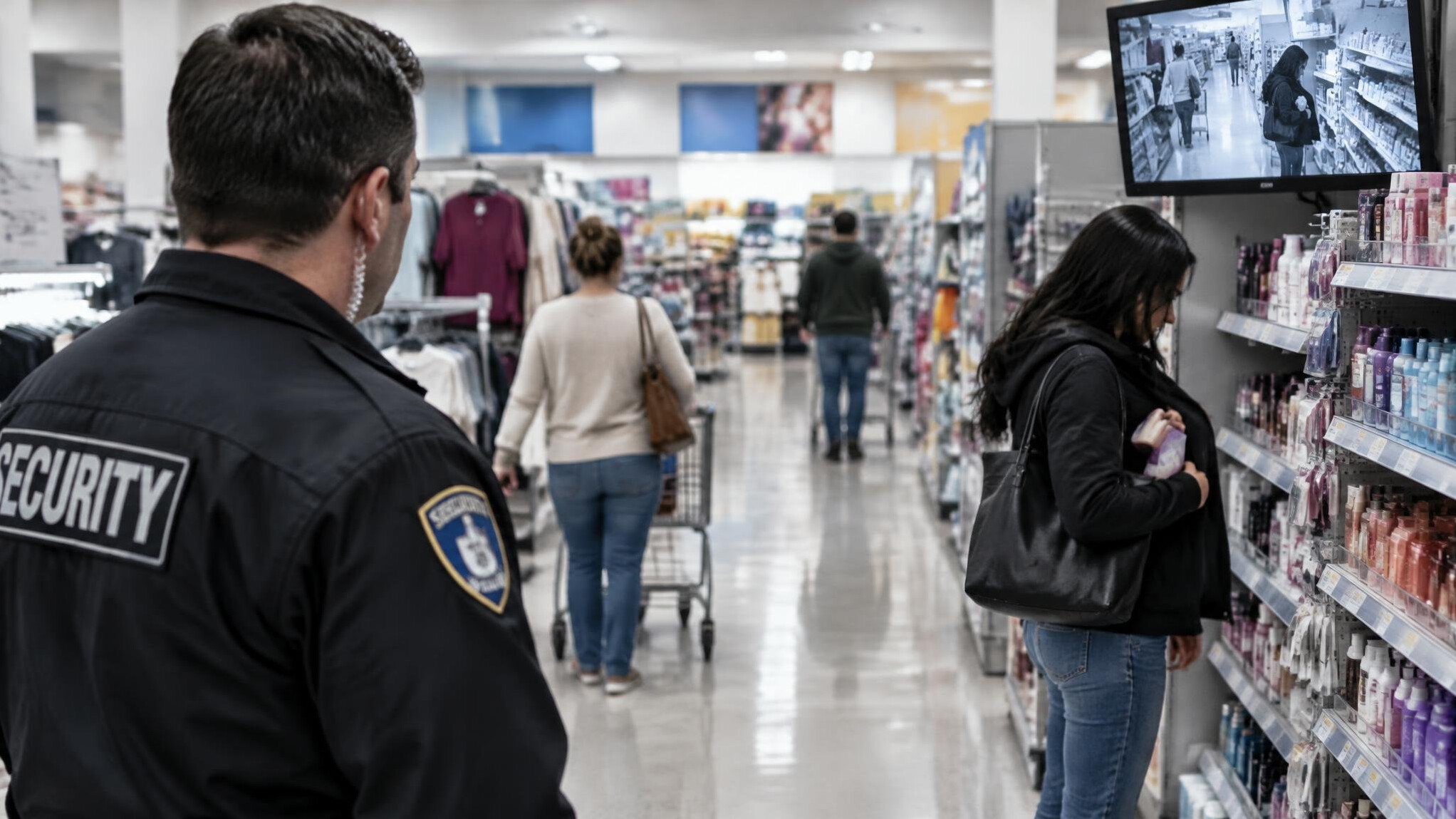 store detective observing shoppers