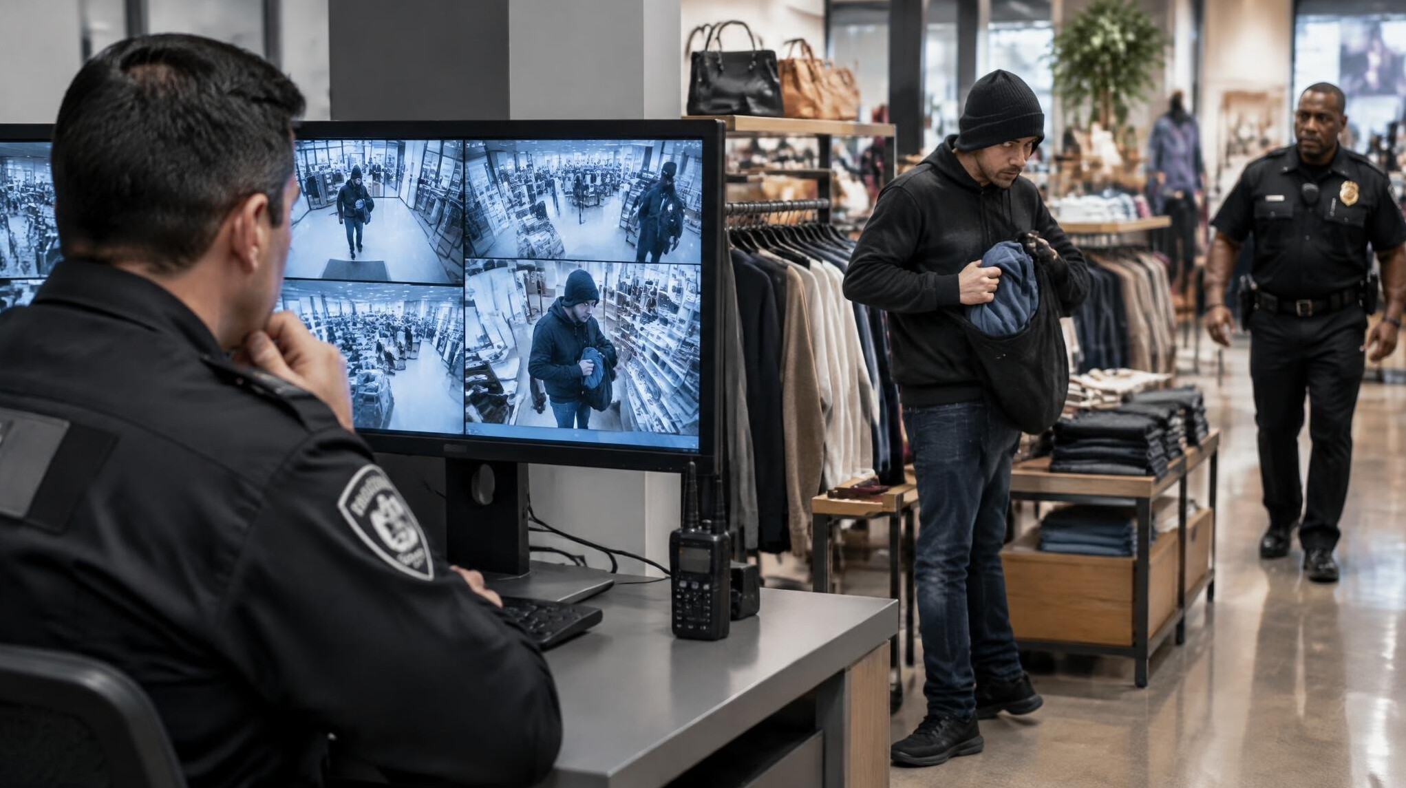 store detective monitoring cameras