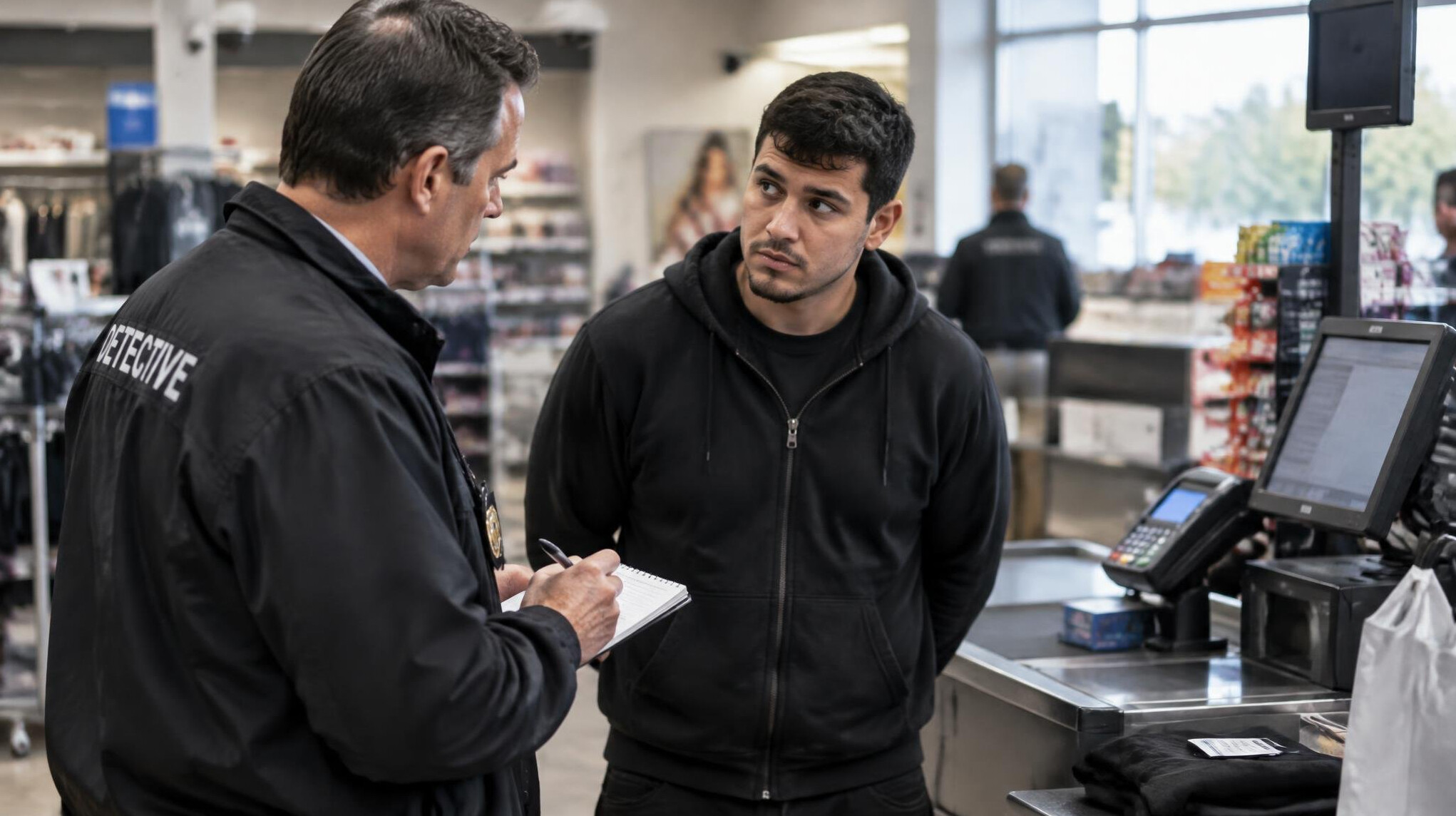 detective interviewing suspect